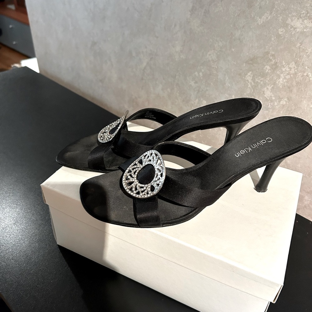 Calvin Klein satin heeled sandals